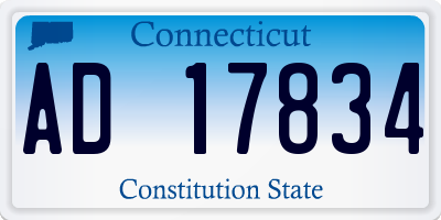 CT license plate AD17834