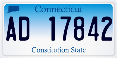 CT license plate AD17842