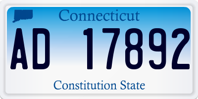 CT license plate AD17892