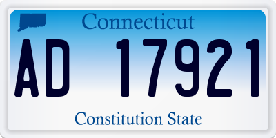 CT license plate AD17921