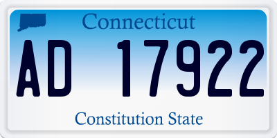 CT license plate AD17922
