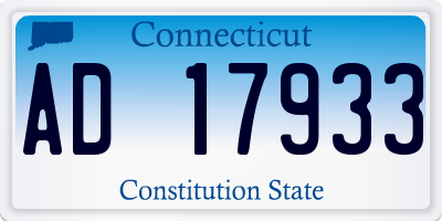 CT license plate AD17933