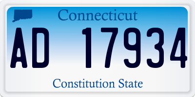 CT license plate AD17934