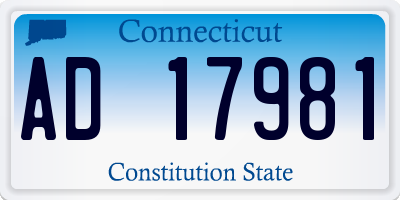 CT license plate AD17981