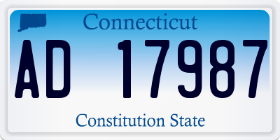 CT license plate AD17987