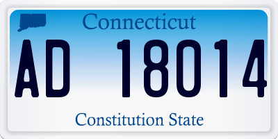 CT license plate AD18014