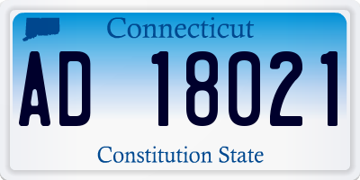 CT license plate AD18021