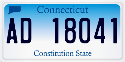 CT license plate AD18041