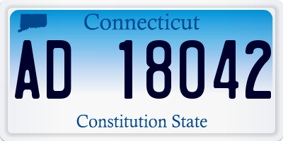 CT license plate AD18042