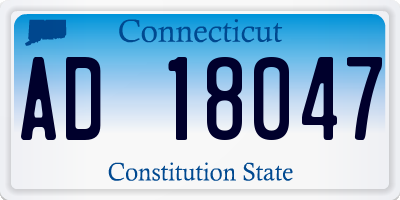 CT license plate AD18047