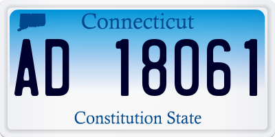CT license plate AD18061