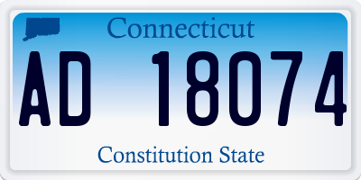 CT license plate AD18074