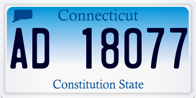 CT license plate AD18077
