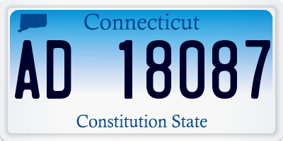 CT license plate AD18087