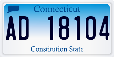 CT license plate AD18104