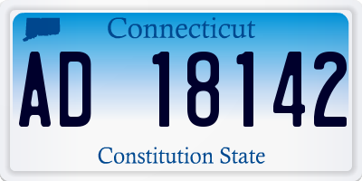 CT license plate AD18142