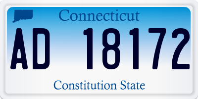 CT license plate AD18172