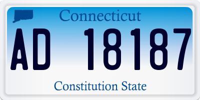 CT license plate AD18187