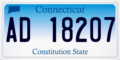 CT license plate AD18207
