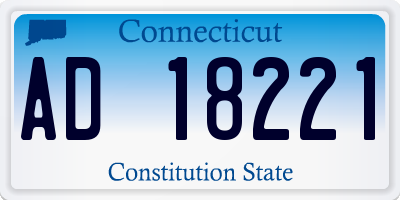 CT license plate AD18221