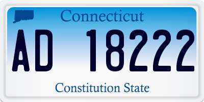 CT license plate AD18222