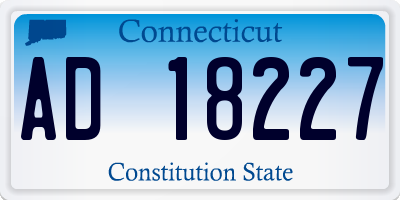 CT license plate AD18227
