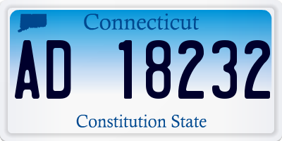 CT license plate AD18232