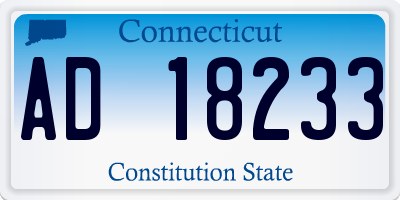 CT license plate AD18233