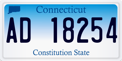 CT license plate AD18254