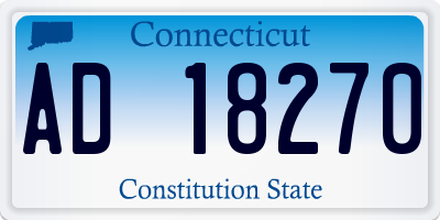 CT license plate AD18270