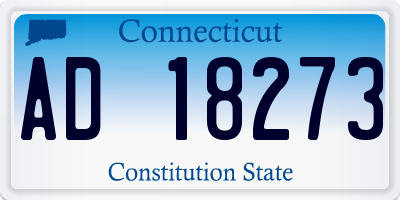 CT license plate AD18273