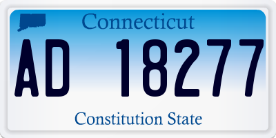 CT license plate AD18277