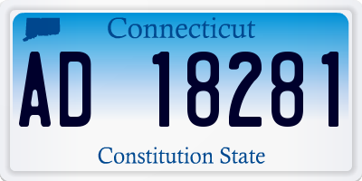 CT license plate AD18281