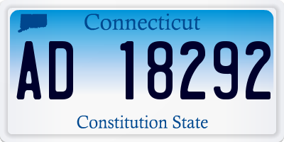 CT license plate AD18292