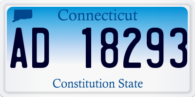 CT license plate AD18293