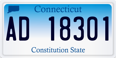 CT license plate AD18301
