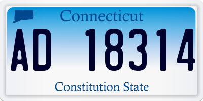 CT license plate AD18314