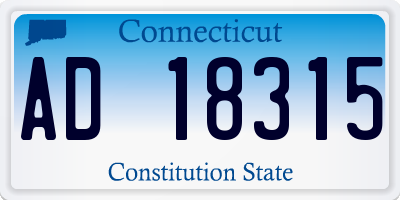 CT license plate AD18315