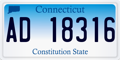 CT license plate AD18316