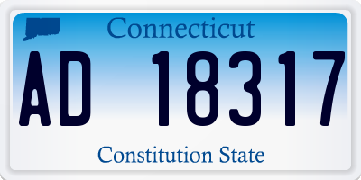 CT license plate AD18317