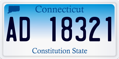 CT license plate AD18321
