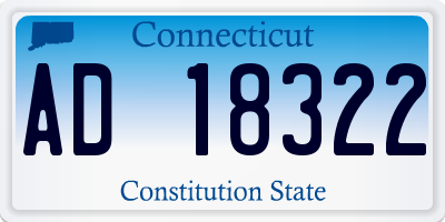 CT license plate AD18322