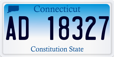 CT license plate AD18327