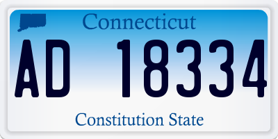CT license plate AD18334