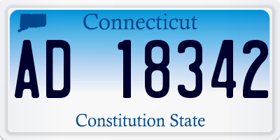 CT license plate AD18342
