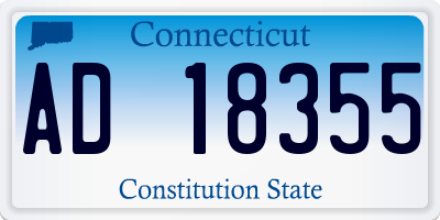 CT license plate AD18355