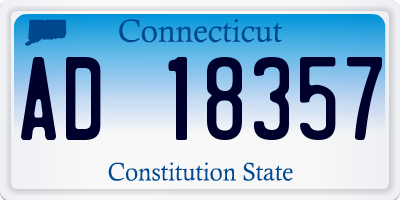 CT license plate AD18357