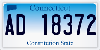 CT license plate AD18372