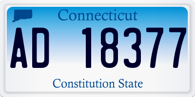 CT license plate AD18377