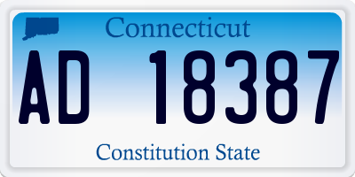 CT license plate AD18387